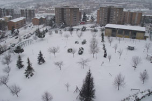 Parco San Giovanni sommerso dalla neve