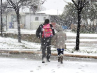 La neve in riva al mare