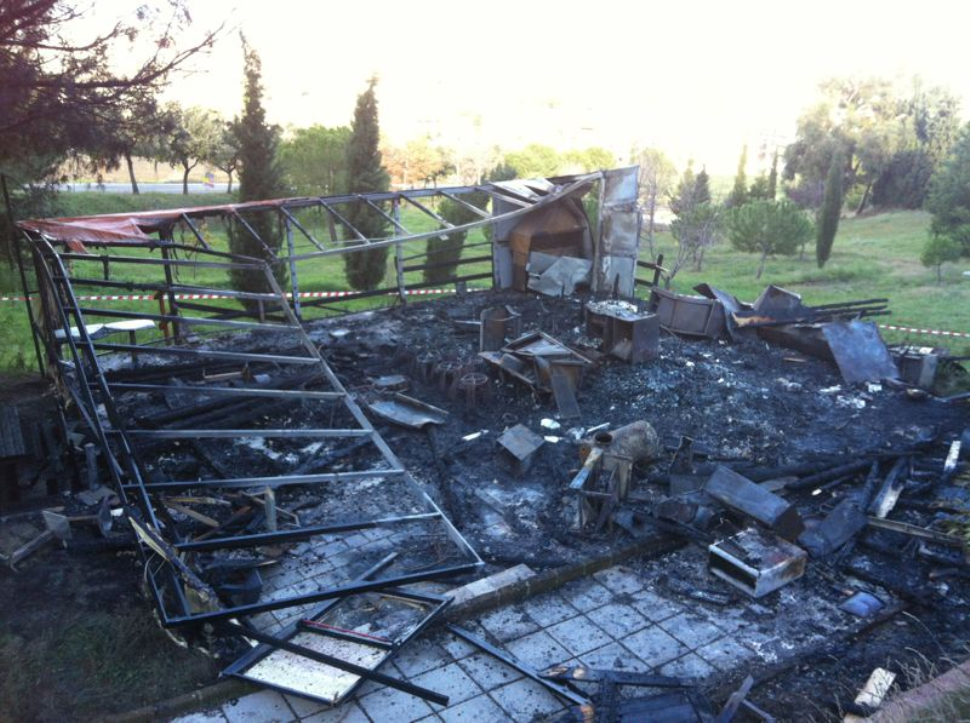 Montenero, chiosco distrutto da un incendio