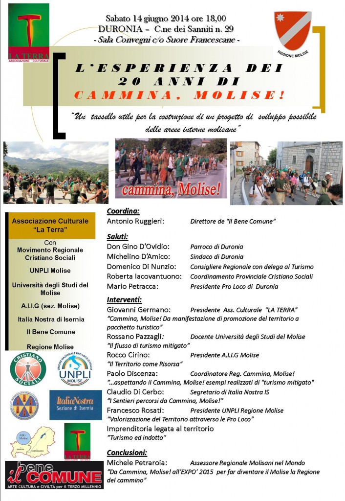 Cammina, Molise!: il 14 a Duronia si presenta la ventesima edizione