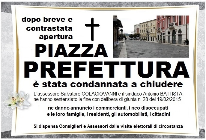 Piazza Prefettura chiusa, Ambrosio: carognata politica