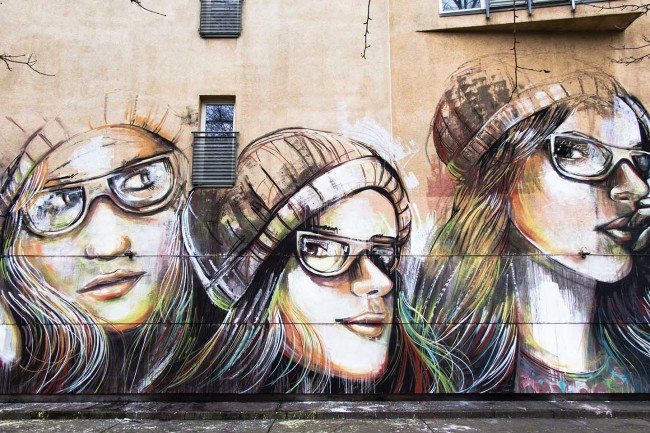 Streetartist in Berlin Germany