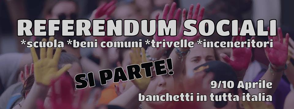 Referendum sociali, venerdì la presentazione