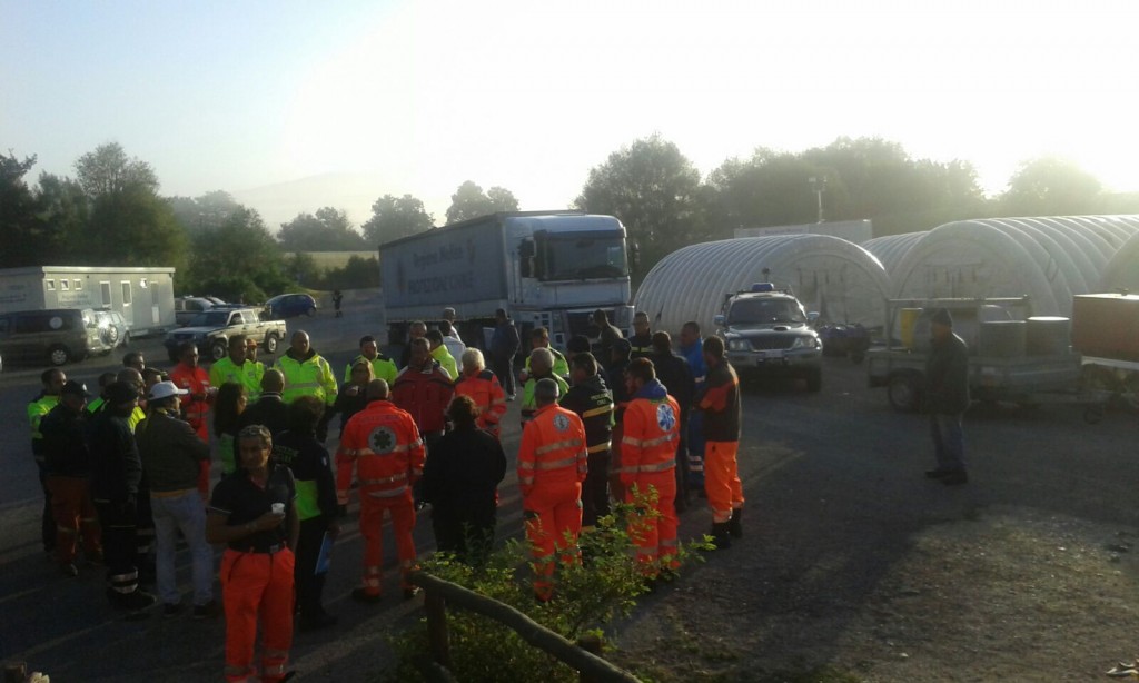 Sisma nell’Italia centrale, 68 volontari molisani operano nel campo di accoglienza in località Torrita ad Amatrice