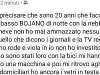 Travolge i ciclisti sulla statale 17, commento shock dell’automobilista: «Mi sono venuti addosso»