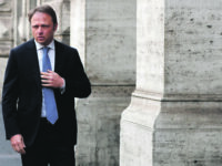 Francesco Lollobrigida, Fratelli d'Italia, durante la riunione della cabina di regia del Governo con l'opposizione, Roma, 27 marzo 2020. ANSA/RICCARDO ANTIMIANI