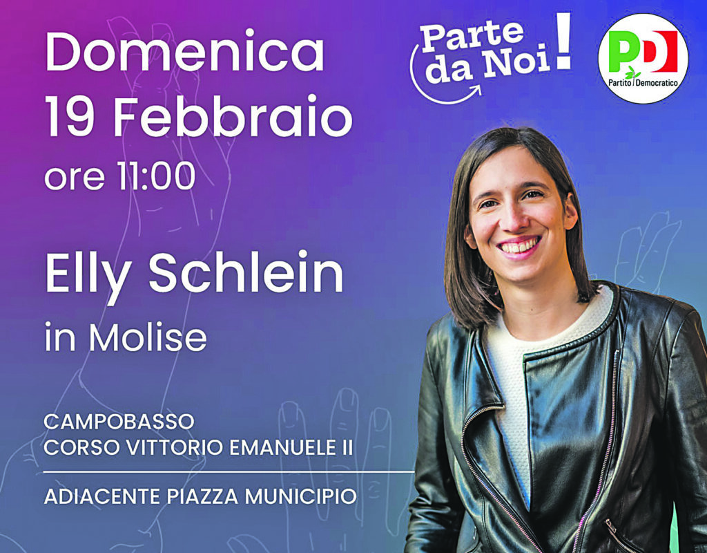 Primarie del Pd, arriva Elly Schlein: domenica in piazza a Campobasso