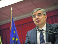 President of Region Abruzzo, Luciano D'Alfonso speaks the National Congress of AICCRE in Montesilvano, Italy, on March 17, 2016. (Photo by Manuel Romano/NurPhoto via Getty Images)