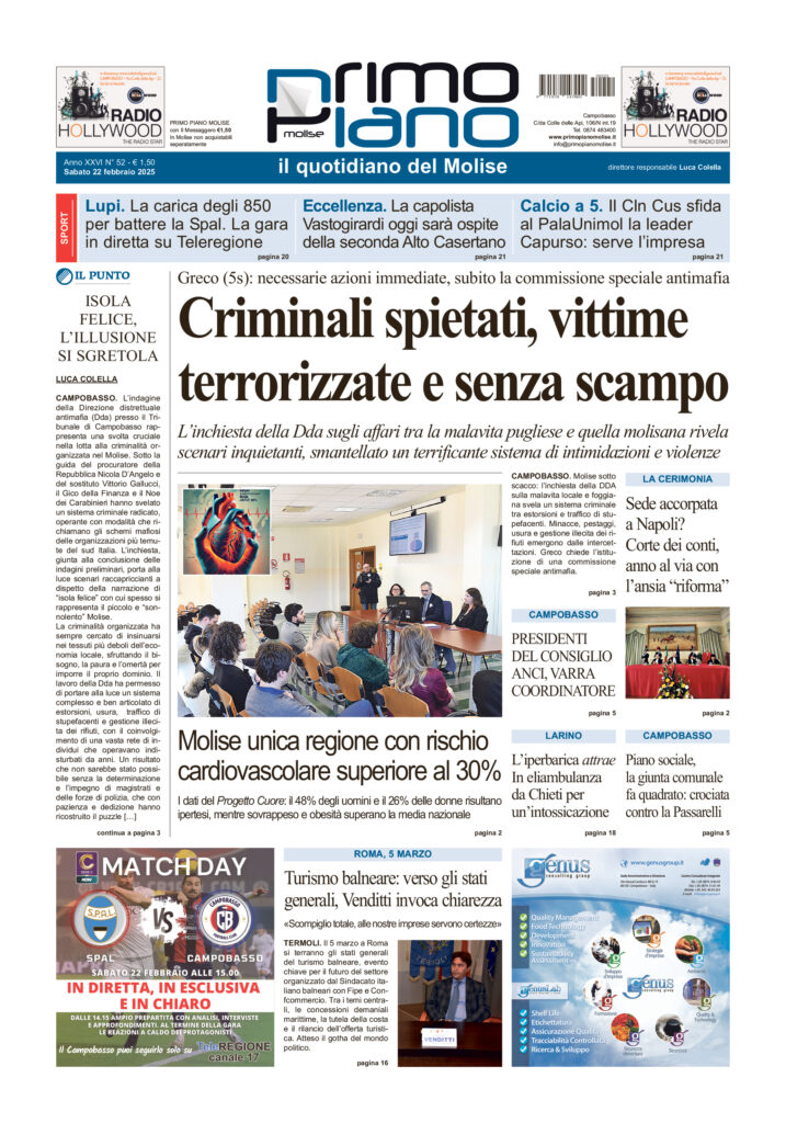 L’edizione completa di Primo Piano Molise del 22 febbraio