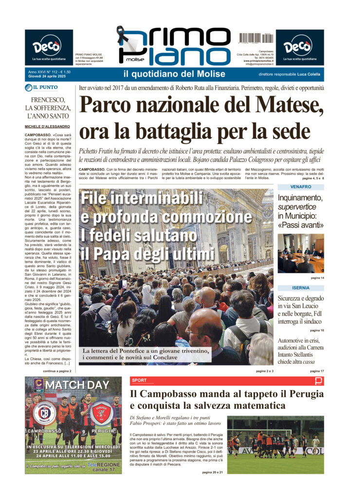 L’edizione completa di Primo Piano Molise del 24 aprile