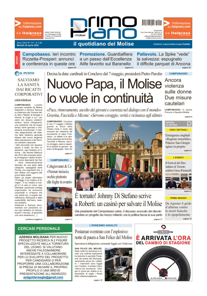 L’edizione completa di Primo Piano Molise del 29 aprile