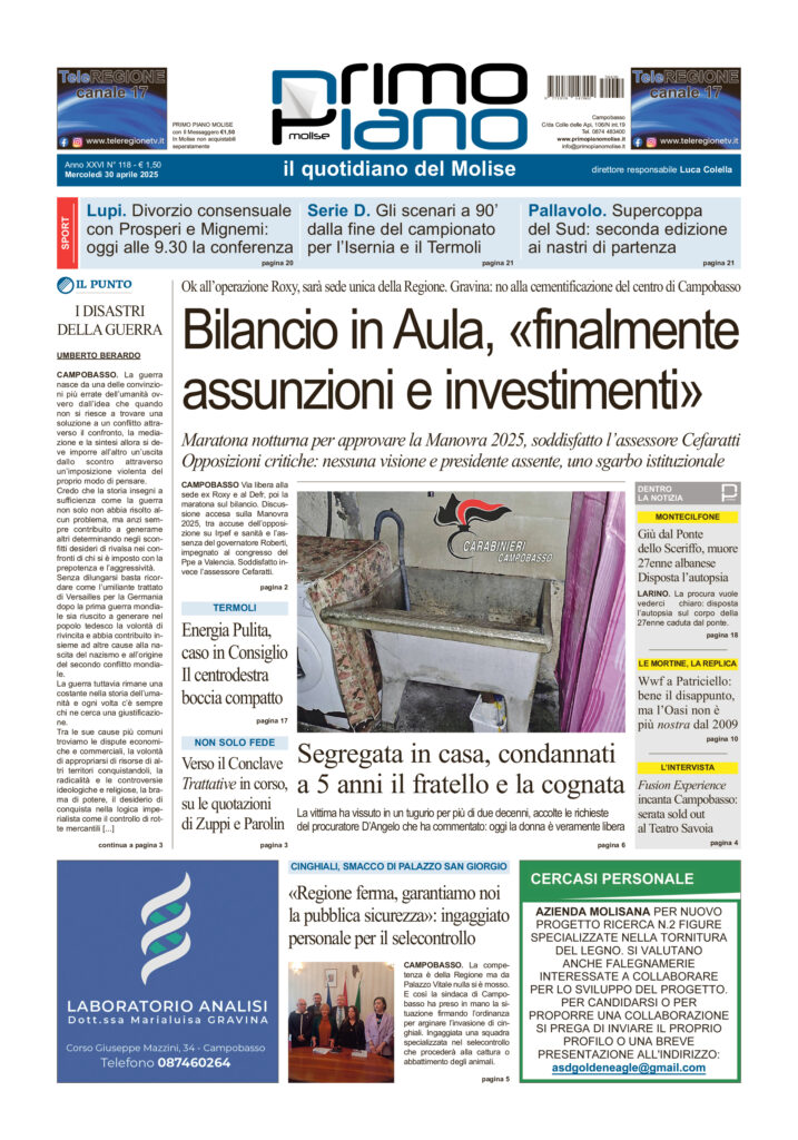 L’edizione completa di Primo Piano Molise del 30 aprile
