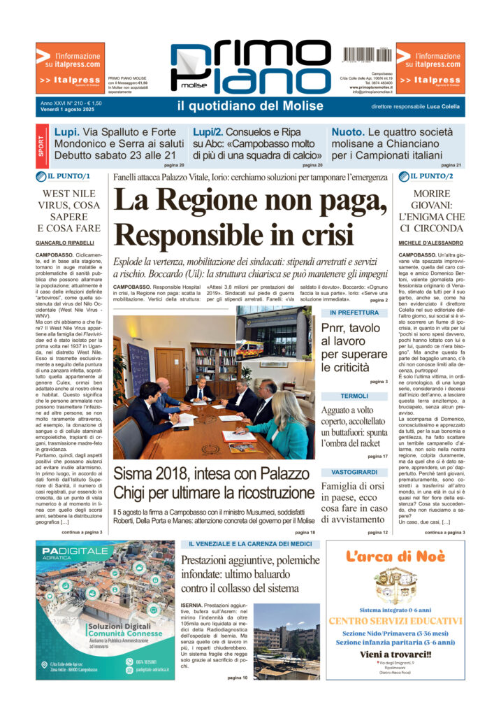 L’edizione completa di Primo Piano Molise del 1° agosto