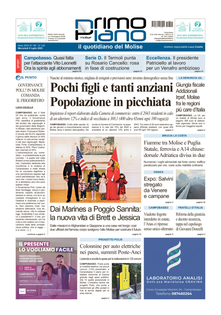 L’edizione completa di Primo Piano Molise del 9 luglio