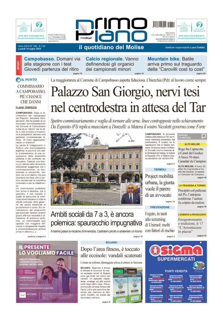 L’edizione completa di Primo Piano Molise del 14 luglio