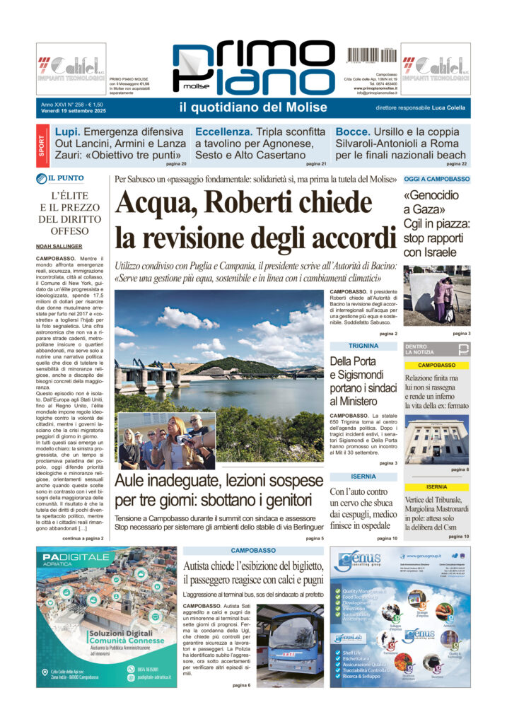 L’edizione completa di Primo Piano Molise del 19 settembre