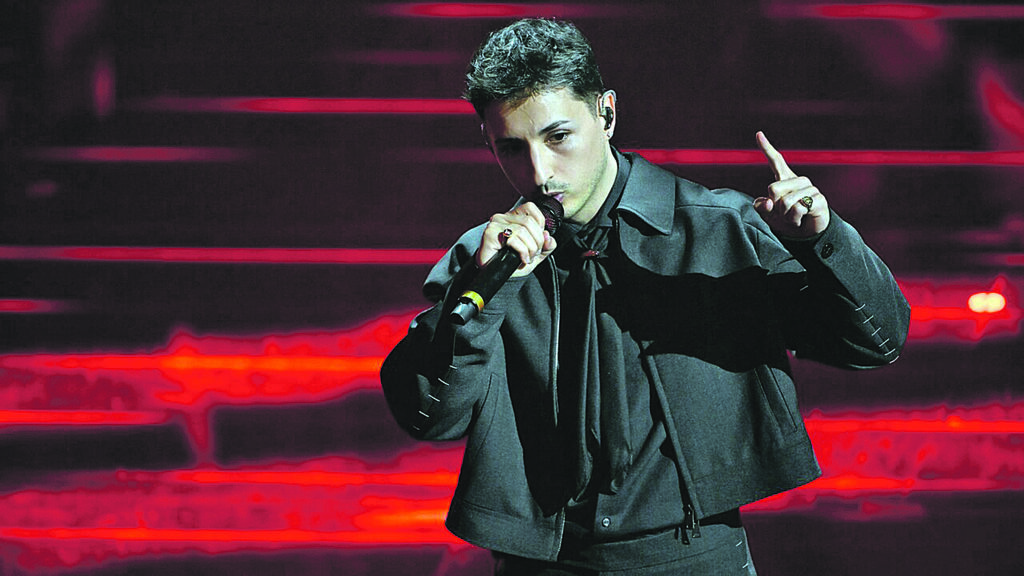 Italian singer Nayt performs on stage at the Ariston theatre during the 76th edition of the Sanremo Italian Song Festival, in Sanremo, Italy, 25 February 2026. The music festival will run from 24 to 28 February 2026. ANSA/RICCARDO ANTIMIANI