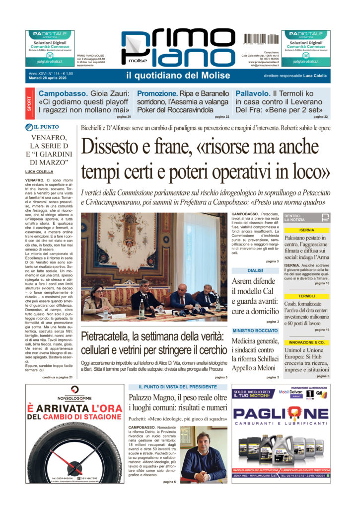 L’edizione completa di Primo Piano Molise del 28 aprile