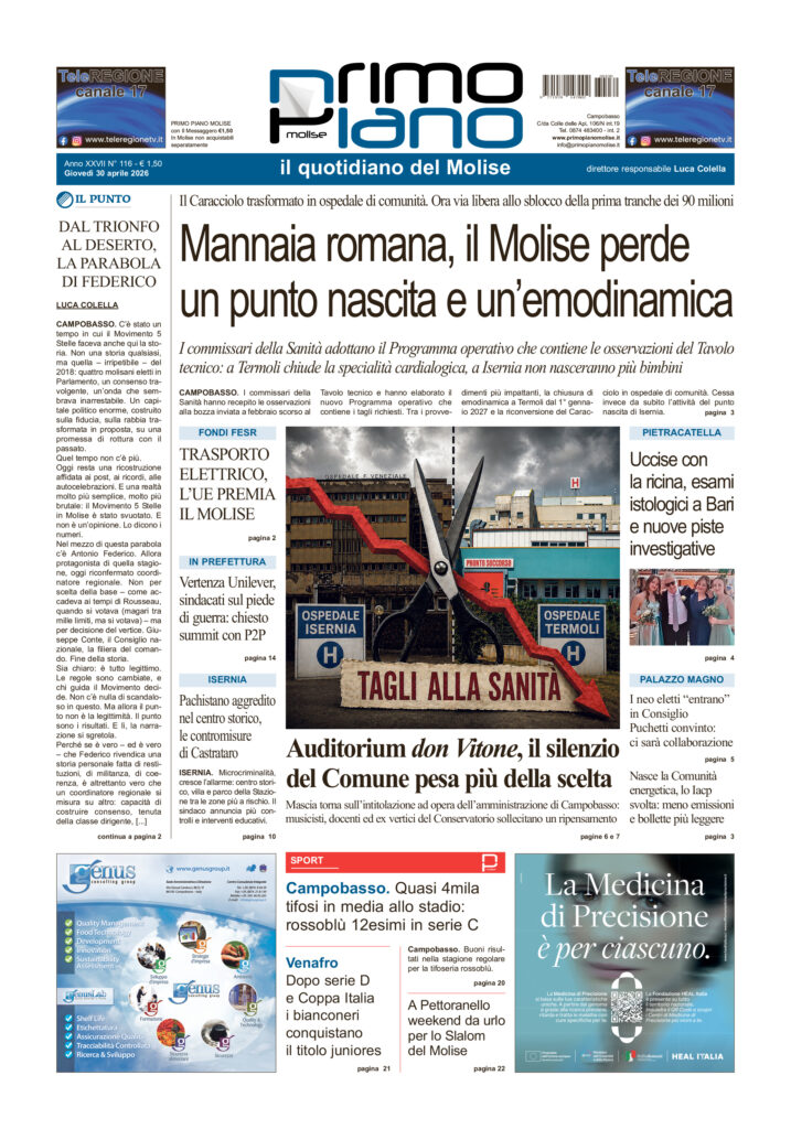 L’edizione completa di Primo Piano Molise del 30 aprile