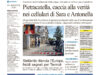 La prima pagina dell’edizione in edicola oggi