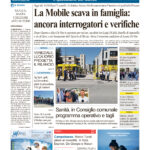 La prima pagina dell’edizione in edicola oggi