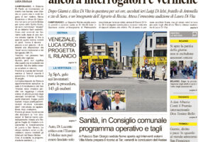 La prima pagina dell’edizione in edicola oggi