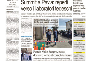 La prima pagina dell’edizione in edicola oggi