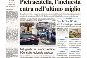 La prima pagina dell’edizione in edicola oggi