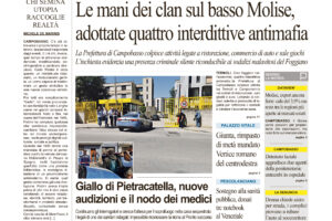 La prima pagina dell’edizione in edicola oggi