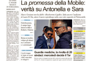 La prima pagina dell’edizione in edicola oggi