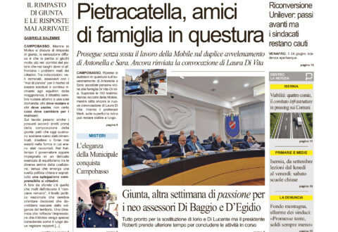 La prima pagina dell’edizione in edicola oggi