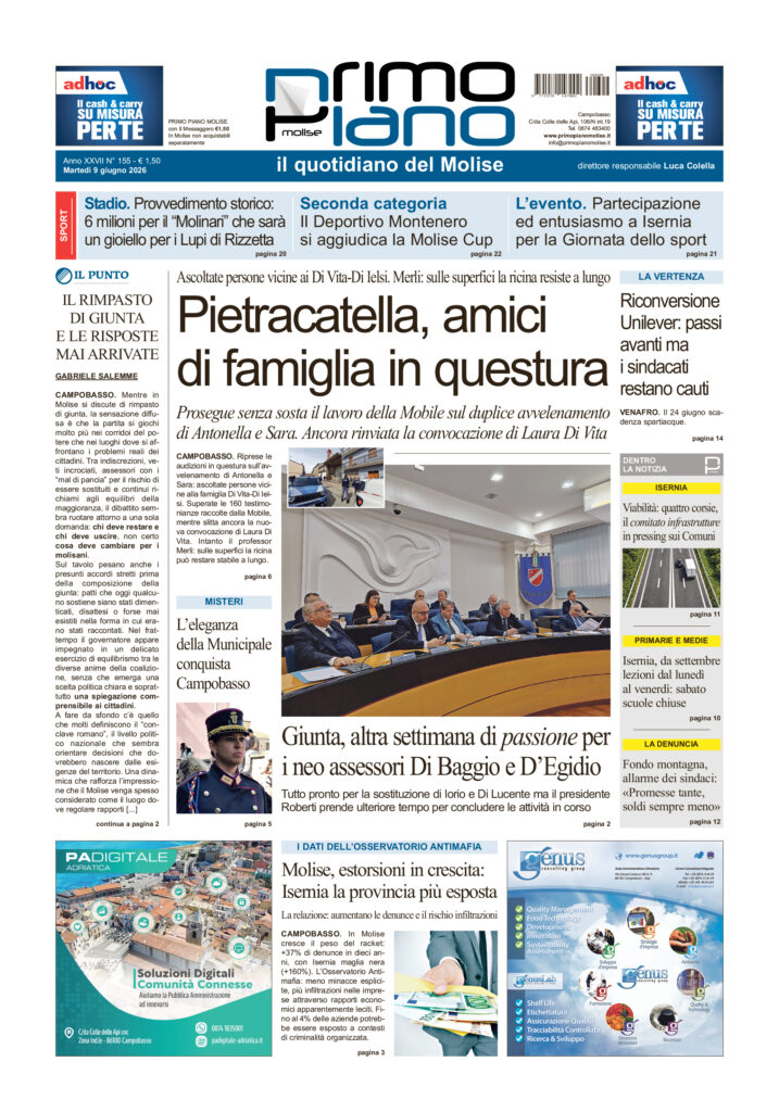 L’edizione completa di Primo Piano Molise del 9 giugno