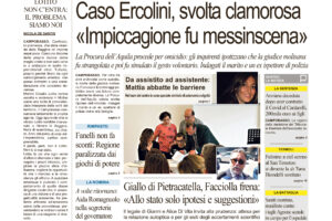 La prima pagina dell’edizione in edicola oggi