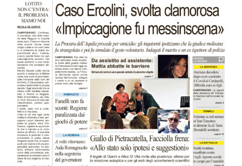 La prima pagina dell’edizione in edicola oggi