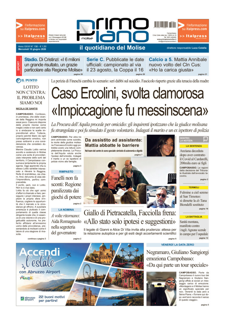 L’edizione completa di Primo Piano Molise del 10 giugno
