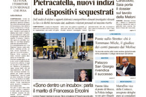 La prima pagina dell’edizione in edicola oggi