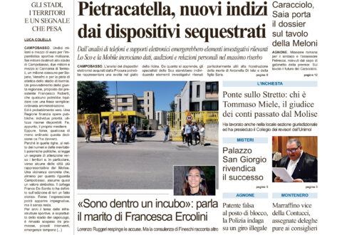 La prima pagina dell’edizione in edicola oggi