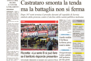 La prima pagina dell’edizione in edicola oggi