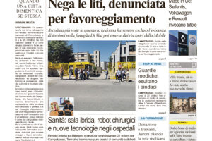 La prima pagina dell’edizione in edicola oggi