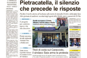 La prima pagina dell’edizione in edicola oggi
