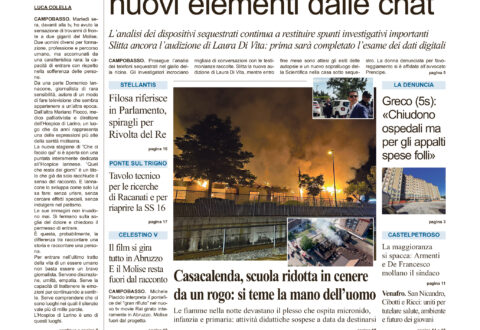 La prima pagina dell’edizione in edicola oggi