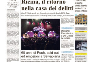 La prima pagina dell’edizione in edicola oggi