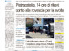 La prima pagina dell’edizione in edicola oggi