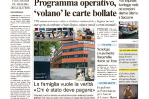 La prima pagina dell’edizione in edicola oggi