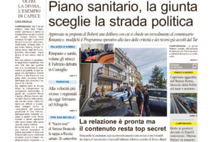 La prima pagina dell’edizione in edicola oggi