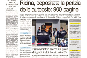 La prima pagina dell’edizione in edicola oggi