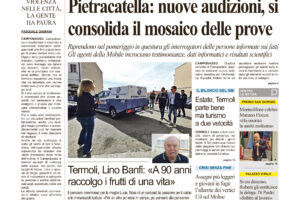 La prima pagina dell’edizione in edicola oggi