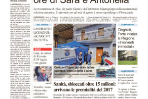 La prima pagina dell’edizione in edicola oggi