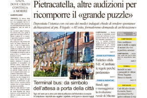 La prima pagina dell’edizione in edicola oggi