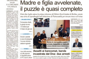 La prima pagina dell’edizione in edicola oggi
